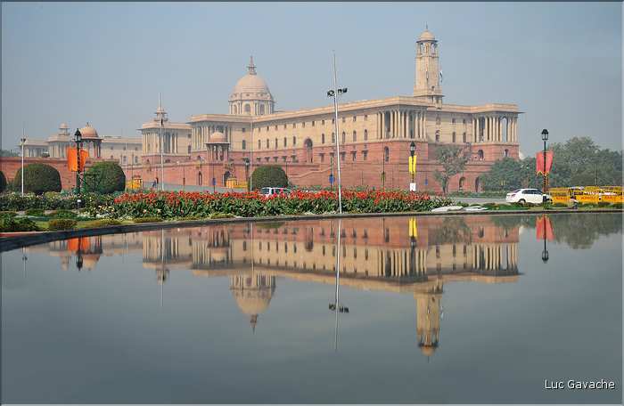 L'entrée du palais présidentiel de New Dehli.