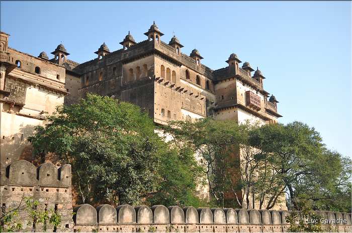 L'enceinte de la forteresse d'Orcha abrite les deux palais de Jahangir -XVII ème siècle- et de Rajah -XVI ème siècle. (41)