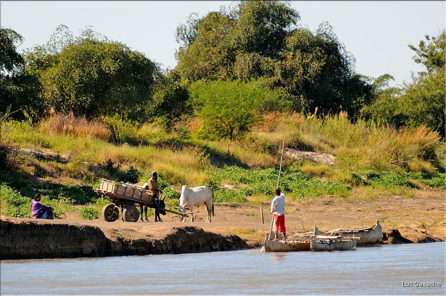 Le long de la piste Manja - Morombe. (26) Traversé de la rivière Bevoay