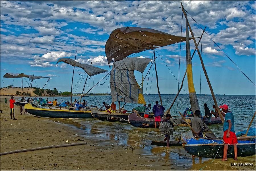 Retour des pêcheurs vezo à Ambolimailaka dans la baie d'Ifaty. (41)