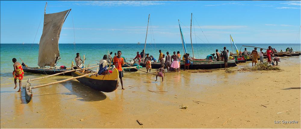 Retour des pêcheurs vezo à Ambolimailaka dans la baie d'Ifaty. (46)