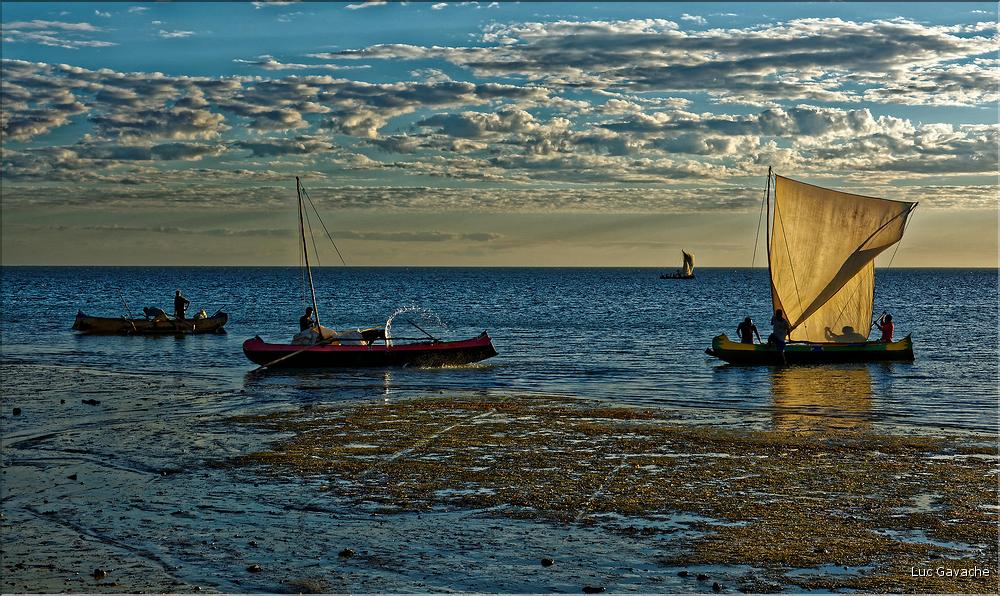Le soleil est près de l'horizon, les pêcheurs Vezo de Mangily sont de retour. (10)