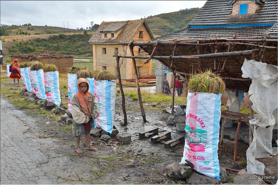 Sur la route entre Fianarantsoa et Ambositra se succèdent les villages des hautes terres.  (16)