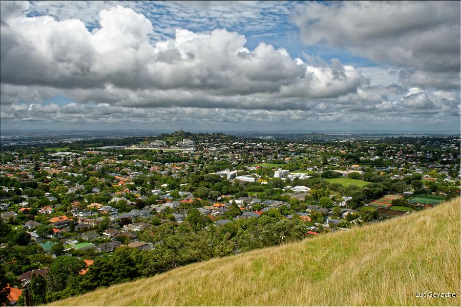 Auckland vue du Mont Eden, ancien volcan de la région. (1)