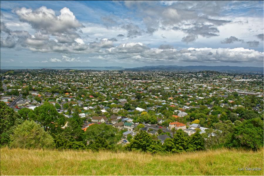 Auckland vue du Mont Eden, ancien volcan de la région. (2)