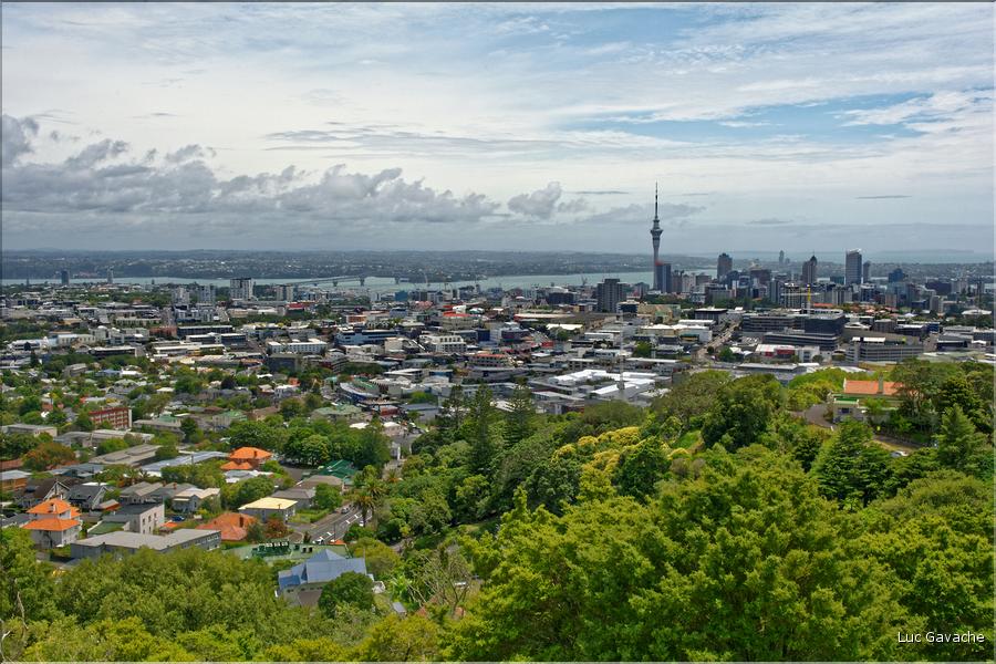 Auckland vue du Mont Eden, ancien volcan de la région. (4)