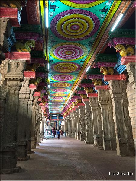 Le Temple de Sri Meenaski de Madurai est l'un des plus grands d'Inde. Il date du VIII ème siècle mais a été rebati au XIII et au XVII ème siècle. (11)