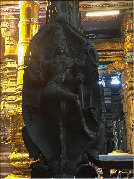 Le Temple de Sri Meenaski de Madurai est l'un des plus grands d'Inde. Il date du VIII ème siècle mais a été rebati au XIII et au XVII ème siècle. (17)