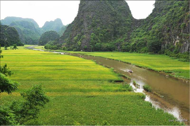 La baie d'Halong terrestre est parsemée de pitons calcaires, de grottes, de rizières, de scènes de vie, etc... (28)